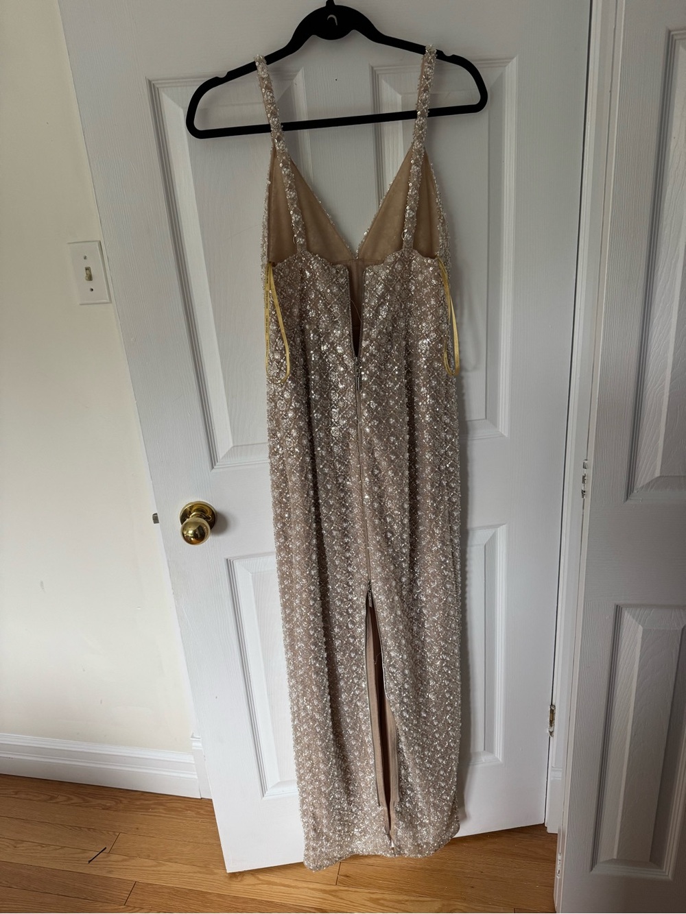 Bronx and Banco Blush Beaded Strapless Evening Gown - Picture 3 of 4